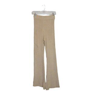 Sage The Label Sweater Ribbed High Rise Flare Pants Cream Size S